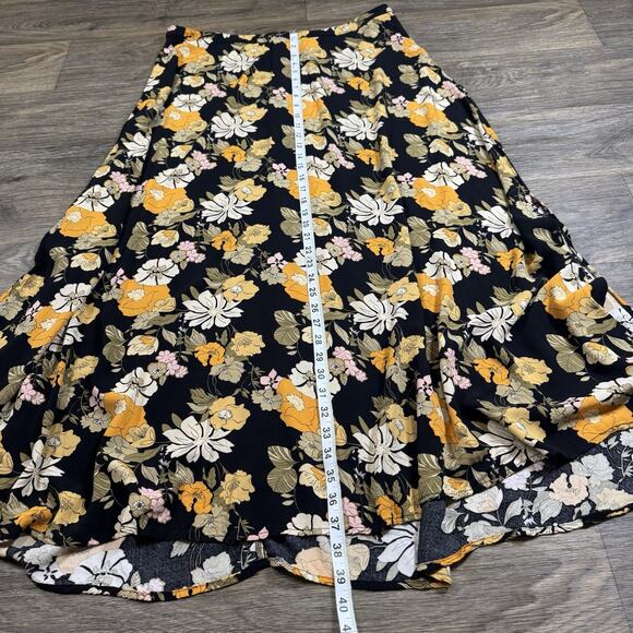 Natural Life Skirt Women XL Floral High Side Slit Maxi Floral Cottage Boho - Picture 5 of 9